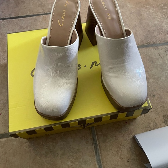 Cream Platform Heels for Women - Picture 2 of 2